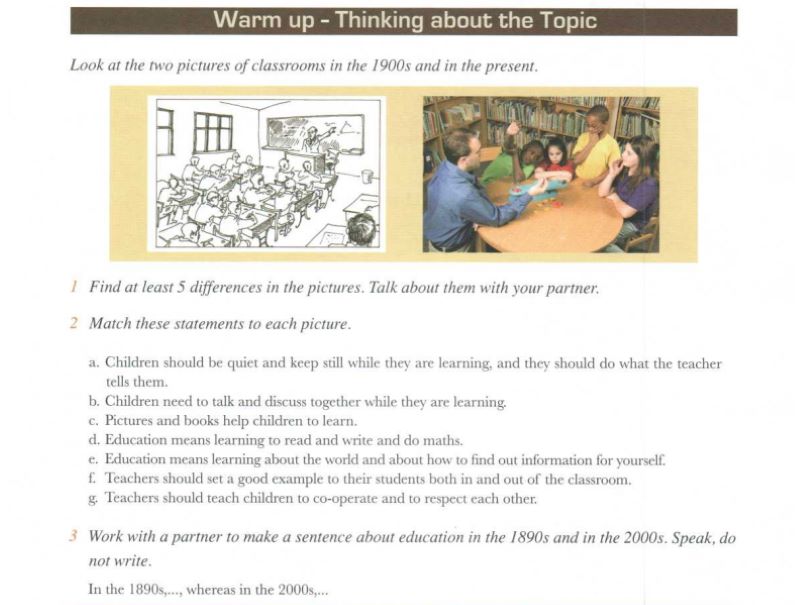 Phần Warm up - Thinking about the topic Unit 1