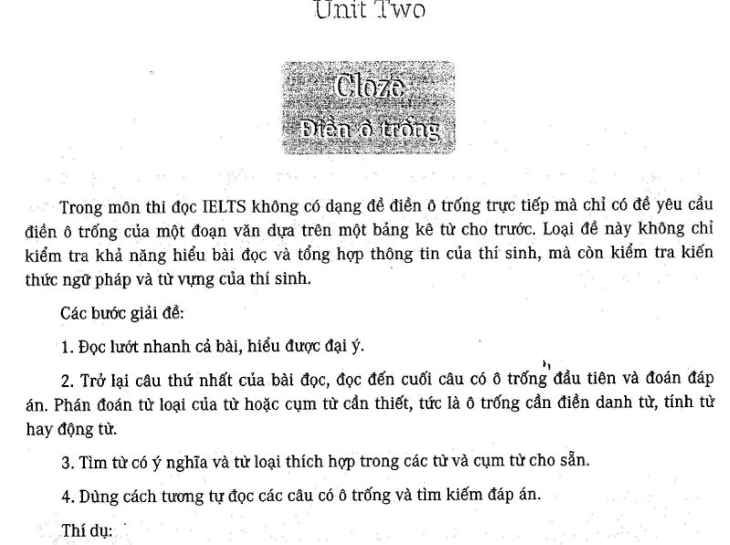 Hướng dẫn trong sách Reading Strategies For The IELTS Test