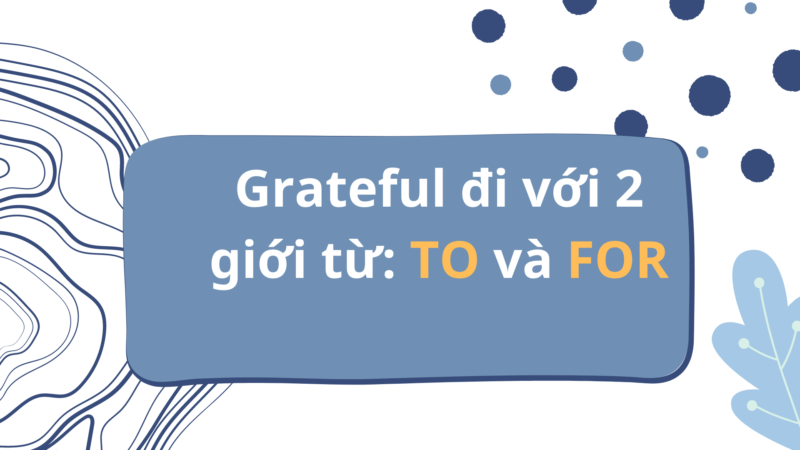 Grateful đi với hai giới từ To và For