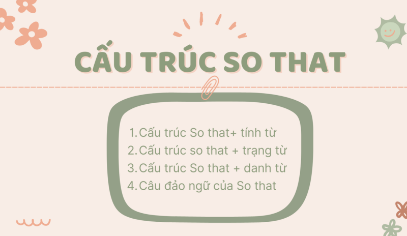 Các cấu trúc đi với So that