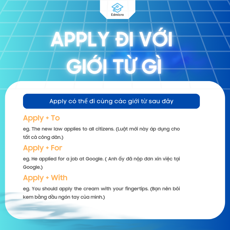 Apply đi với giới từ gì