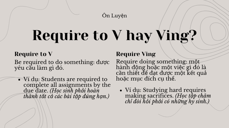 Require to V hay Ving cấu trúc