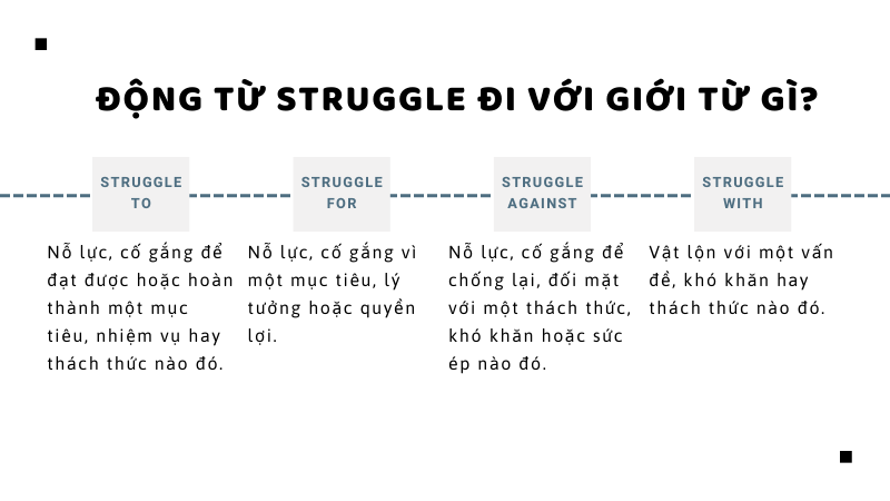 Struggle đi với giới từ gì động từ