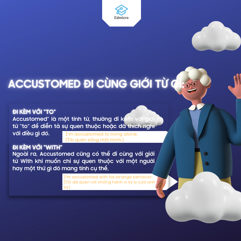 Accustomed đi cùng giới từ gì