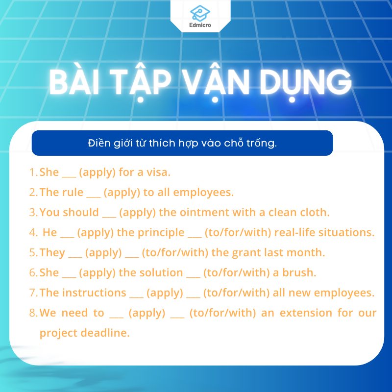 Bài tập vận dụng apply