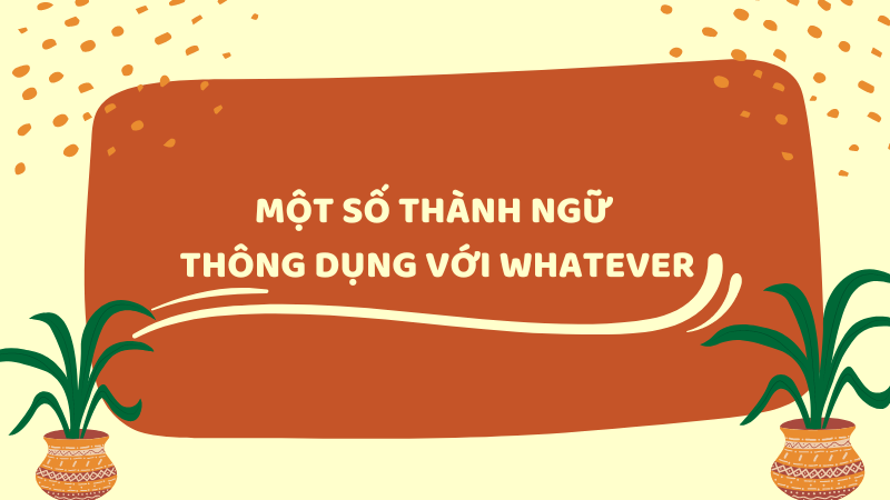 Một số thành ngữ thông dụng với Whatever