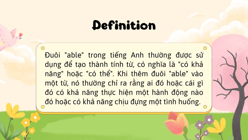Định nghĩa đuôi able