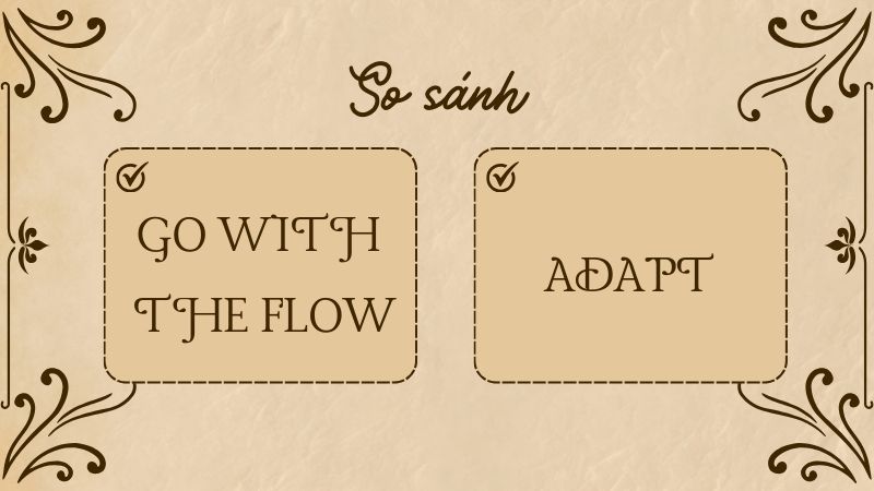 Phân biệt go with the flow với adapt