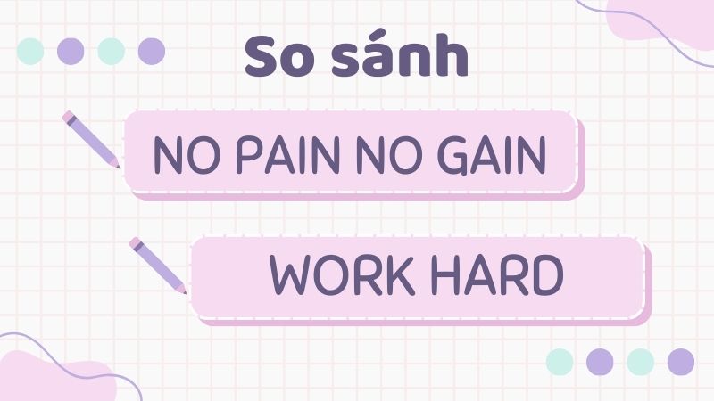So sánh no pain no gain với work hard So sánh no pain no gain với work hard