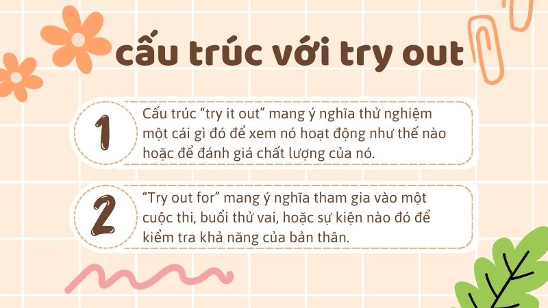 Cấu trúc với try out Cấu trúc với try out