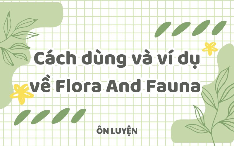 Cách dùng và ví dụ về Flora and fauna Cách dùng và ví dụ về Flora and fauna