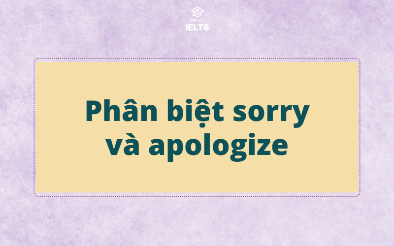 Phân biệt sorry và apologize