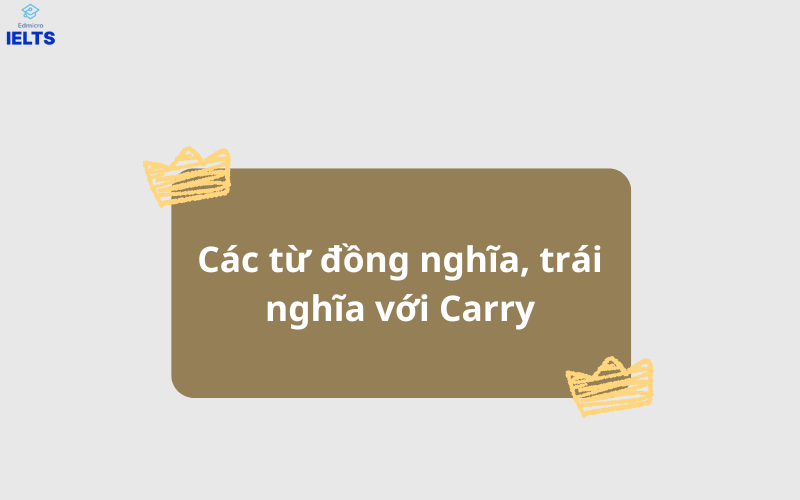 Các từ đồng nghĩa, trái nghĩa với Carry