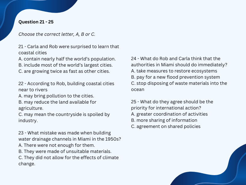 Question 21 - 25