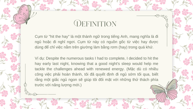 Hit the hay định nghĩa
